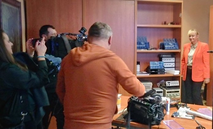 Telewizja TVP 3 nagrywa materiał do programu Łódzka Nauka