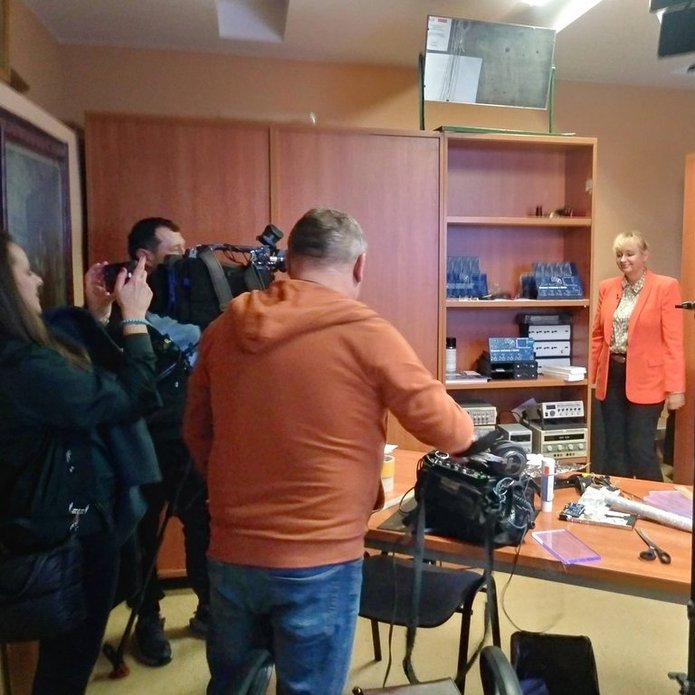 Telewizja TVP 3 nagrywa materiał do programu Łódzka Nauka