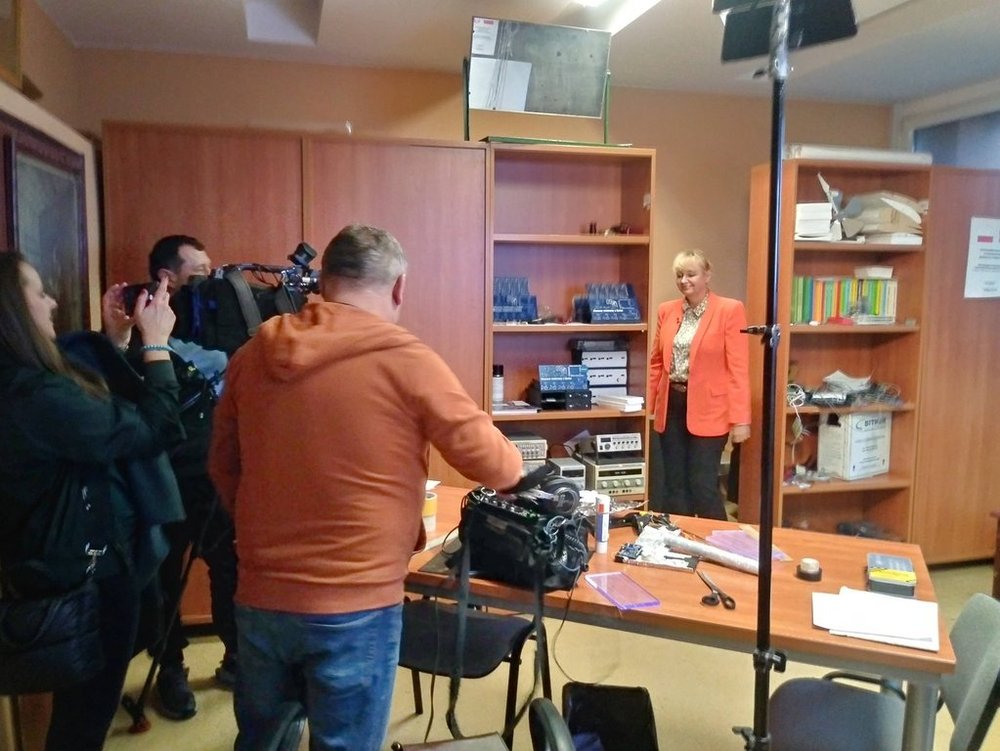 Telewizja TVP 3 nagrywa materiał do programu Łódzka Nauka