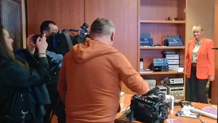 Telewizja TVP 3 nagrywa materiał do programu Łódzka Nauka